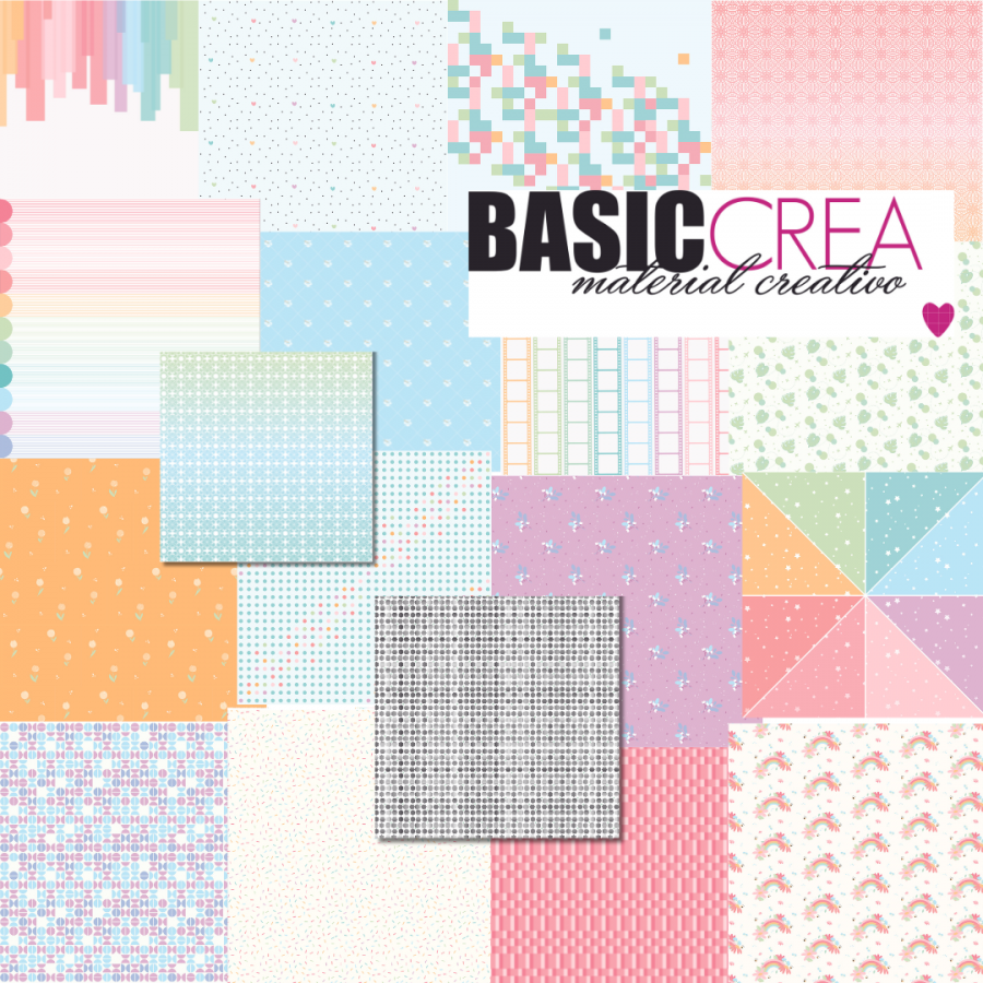 Bloc de papier 12x12 : Bonheur - BasicCrea 