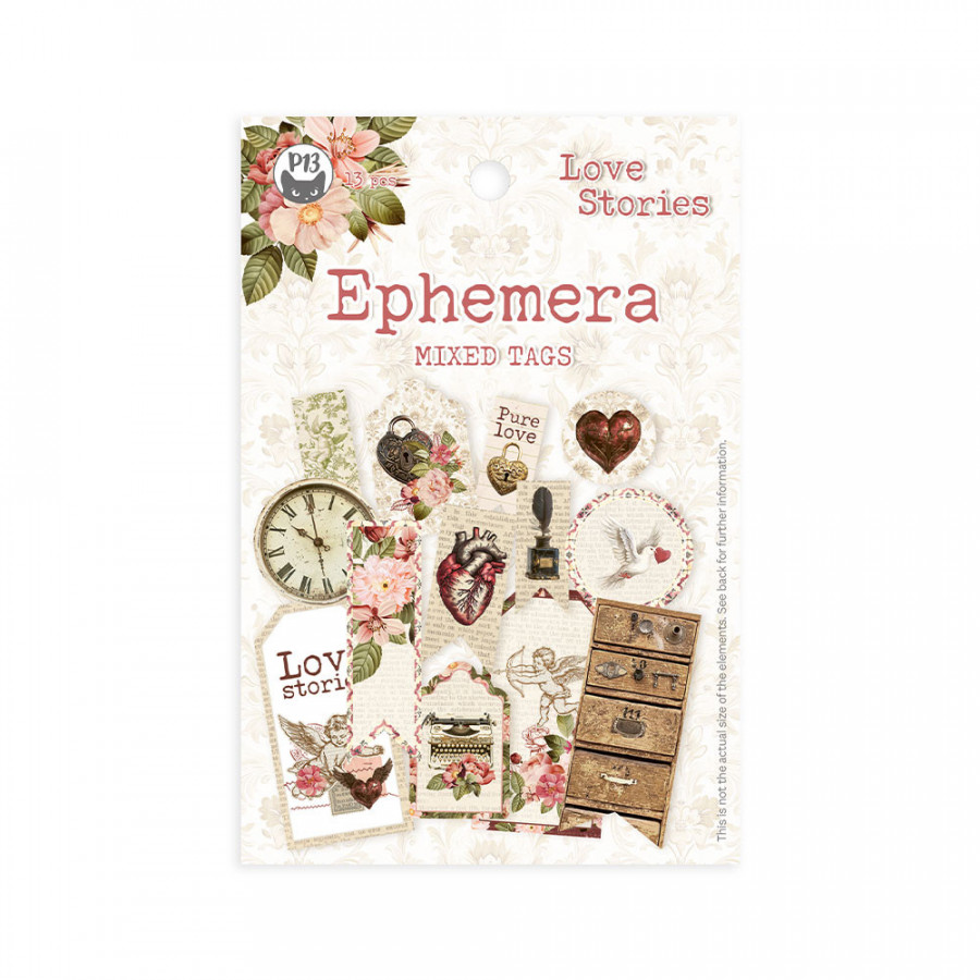 Ephemera set Love Stories Tags, 13pcs -P13 