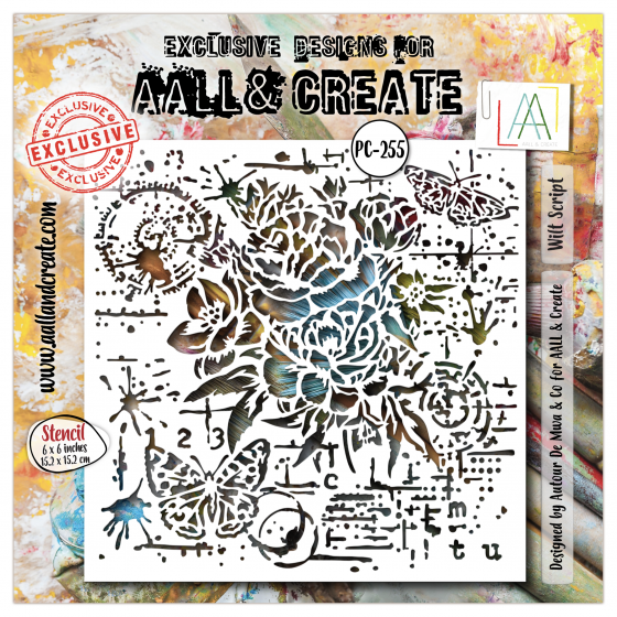 AALL and Create 255 - 6'x6' Stencil- Wilt Script