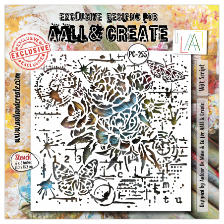 AALL and Create 255 - 6'x6' Stencil- Wilt Script 
