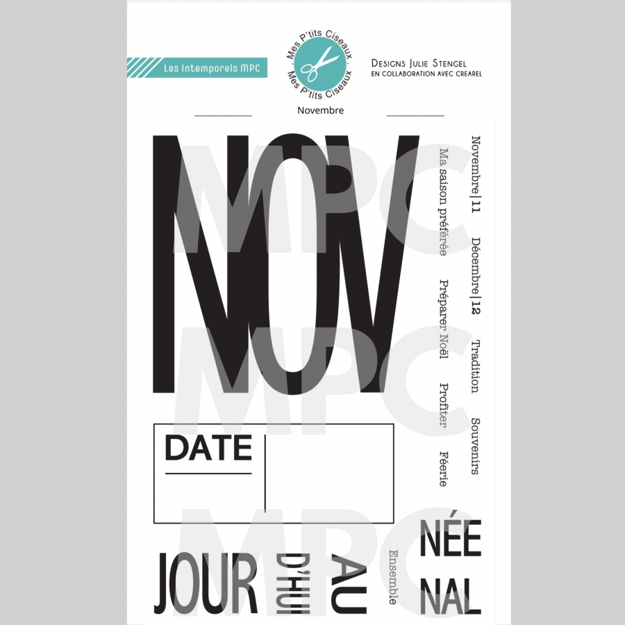 Clear stamp Novembre - Mes P'tits Ciseaux 