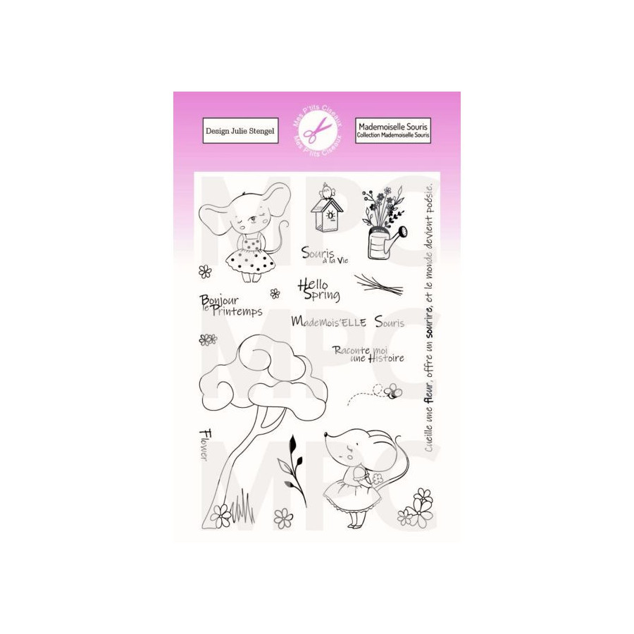 Tampons planche Mademoiselle Souris - Mes Ptits Ciseaux 
