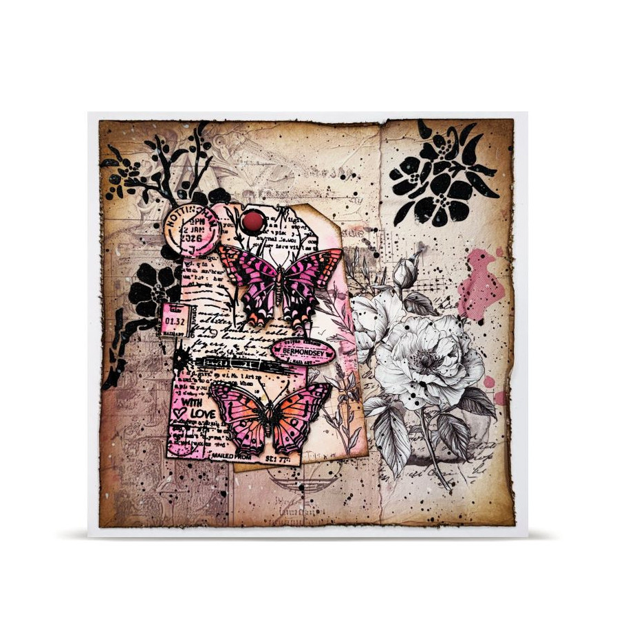 Tampon Clear - 1448 - Chrono-Stamped Tag - AALL and Create 