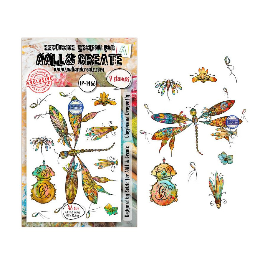 Tampon Clear - 1466 - Glassbound Dragonfly - AALL and Create 