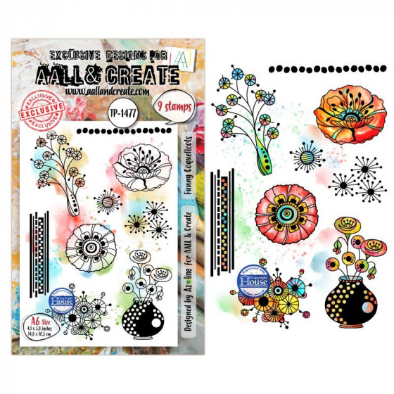Tampon Clear - 1477 - Funny Coquelicots - AALL and Create 