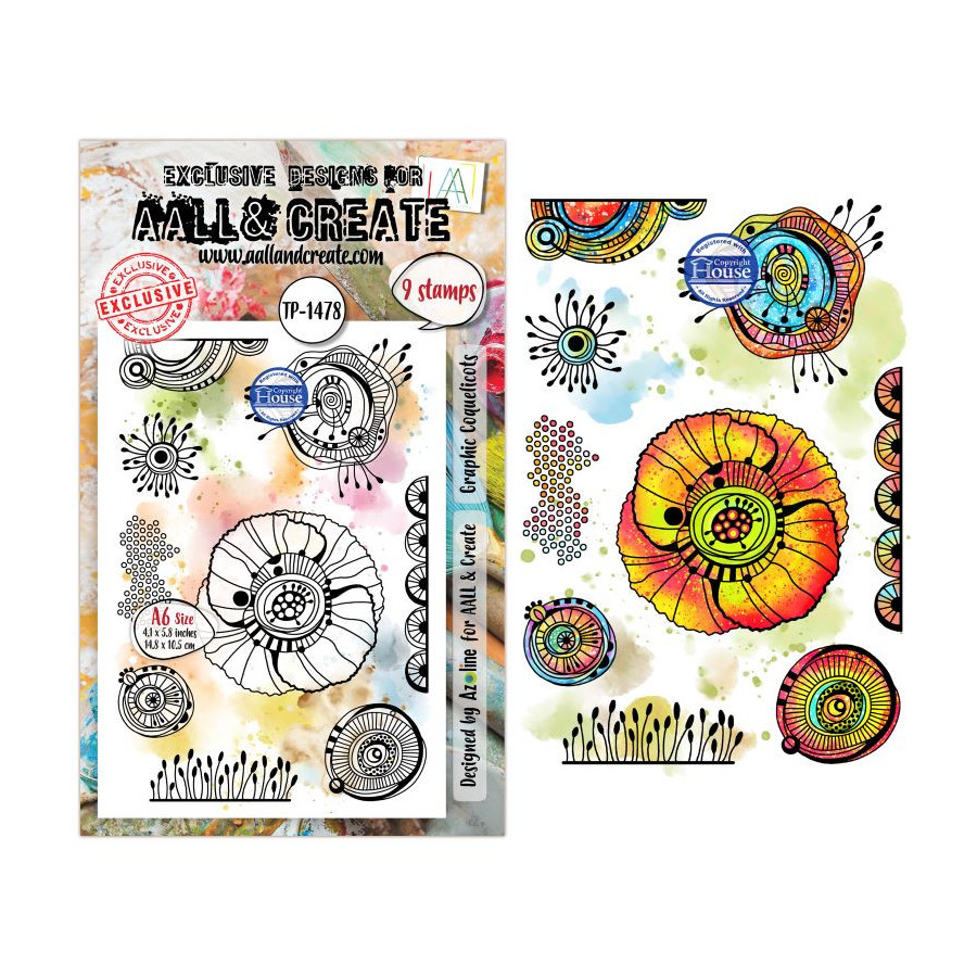 Tampon Clear - 1478 - Graphic Coquelicots - AALL and Create 
