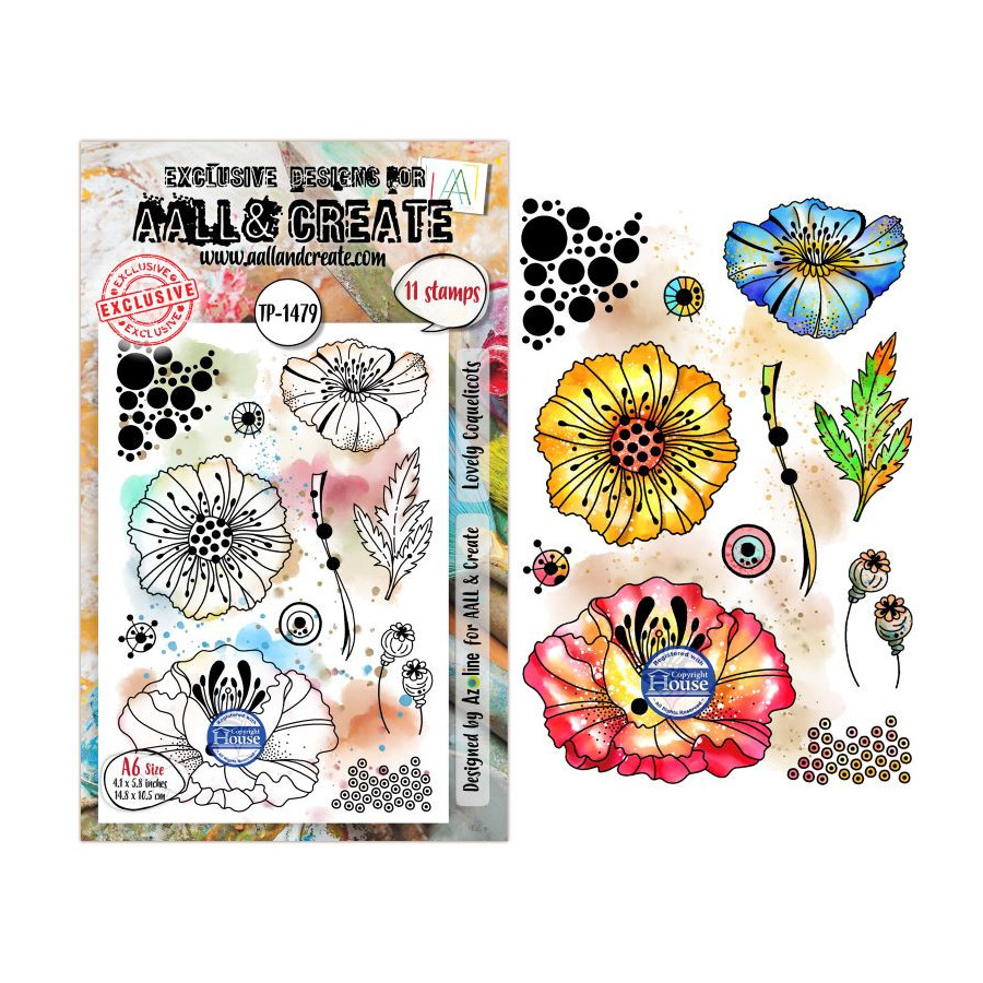 Tampon Clear - 1479 - Lovely Coquelicots - AALL and Create 
