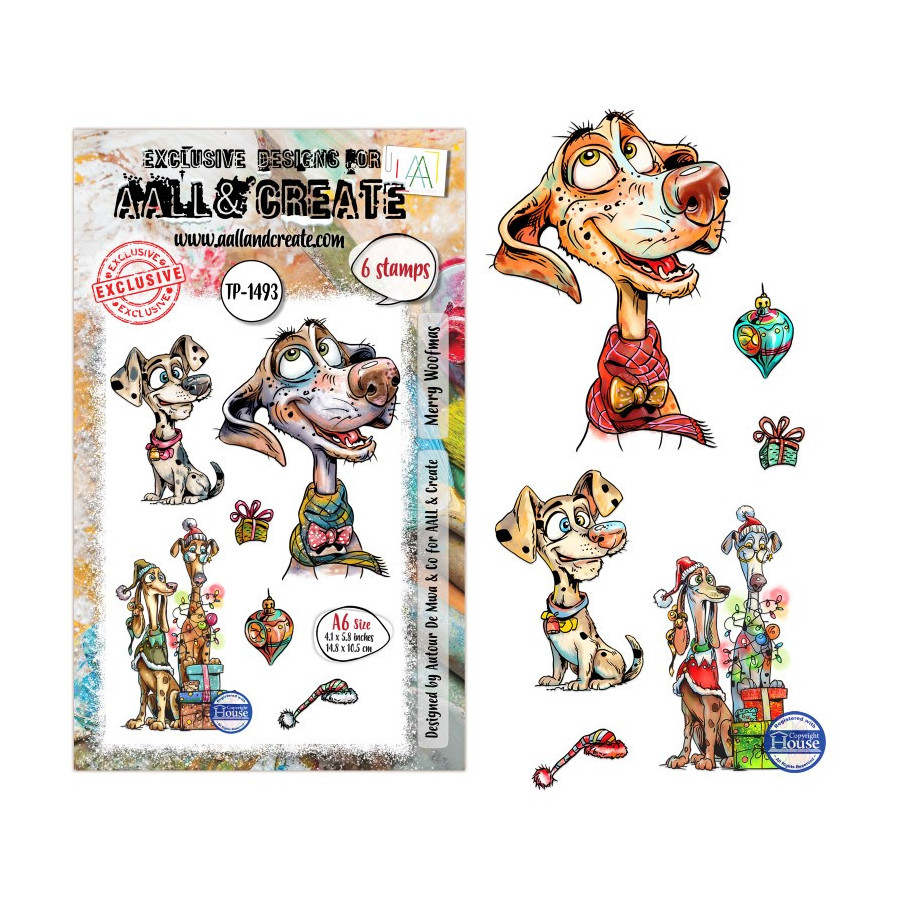 Tampon Clear - 1493 - Merry Woofmas - AALL and Create 