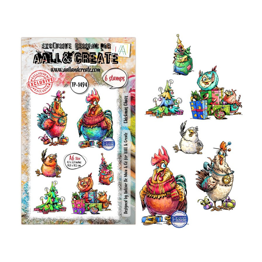 Tampon Clear - 1494 - Chickmas Chaos - AALL and Create 