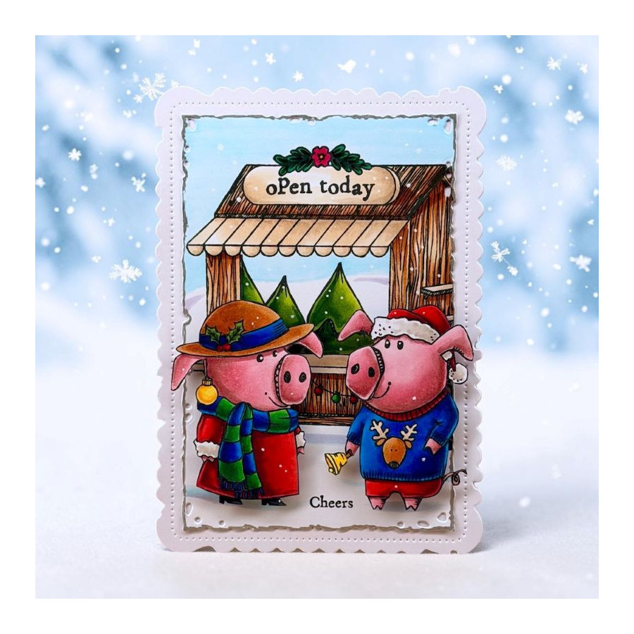 Tampon Clear - 1387 - Holiday Pigs - AALL and Create 
