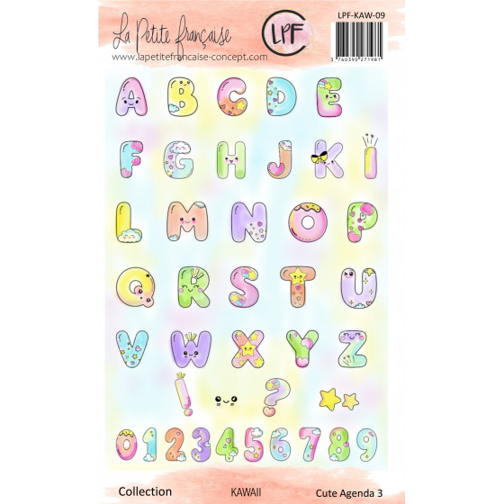 Tampon clear : Collection Kawaii - Alphas- La Petite Francaise 