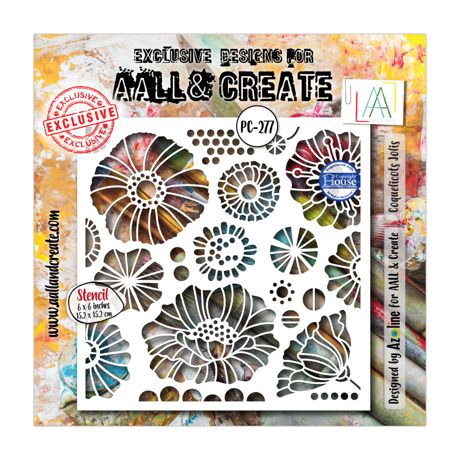 Stencil 277 - Coquelicots Jolis - AALL & Create 