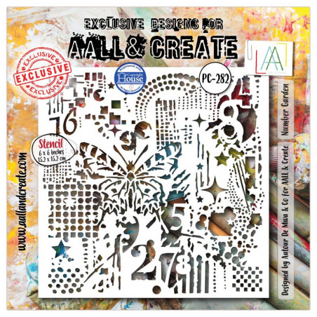 Stencil 282 - Number Garden - AALL and Create 